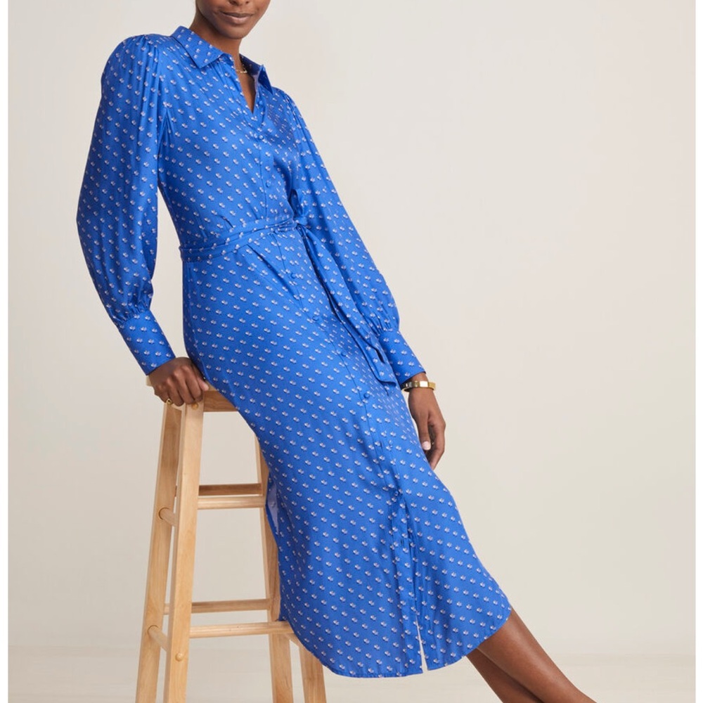 Vineyard Vines Silk Twill Midi Shirtdress NWT